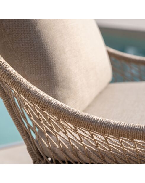 Muebles de jardín Danao de acacia de 5 plazas en color beige/madera