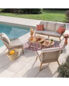 Muebles de jardín Danao de acacia de 5 plazas en color beige/madera