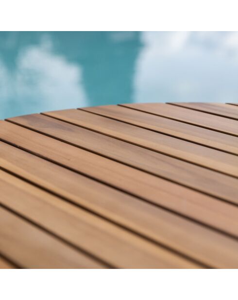 Muebles de jardín Danao de acacia de 5 plazas en color beige/madera