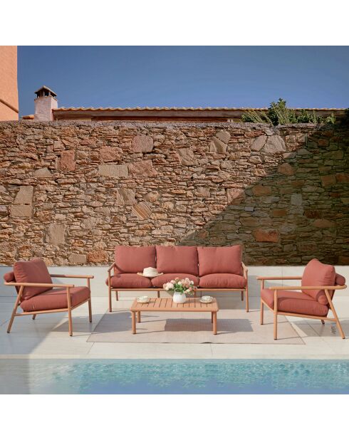 Muebles de jardín de aluminio terracota Arizona de 5 plazas