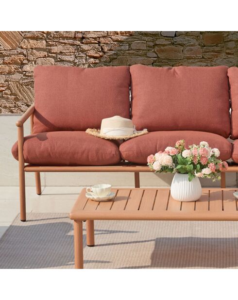 Muebles de jardín de aluminio terracota Arizona de 5 plazas