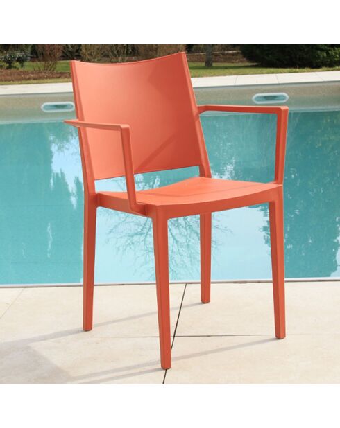 Ensemble table et chaises de jardin 8 places Guetharos terracota/gris