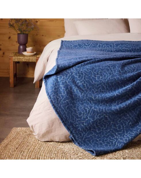 Couverture Tissée en Laine mélangée Bali denim