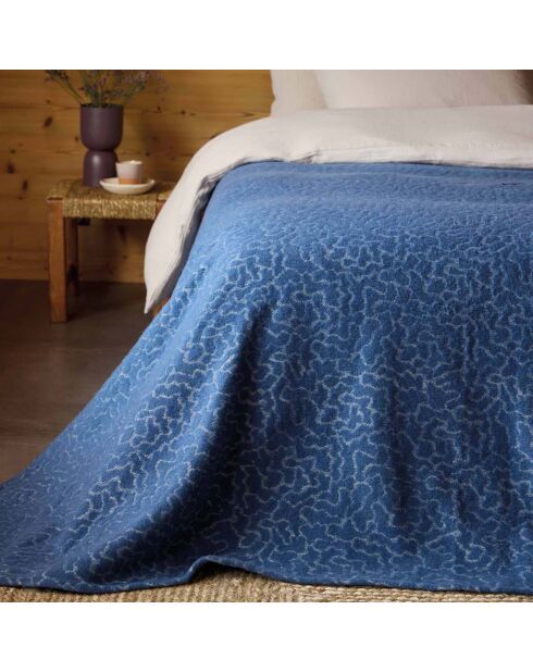 Couverture Tissée en Laine mélangée Bali denim