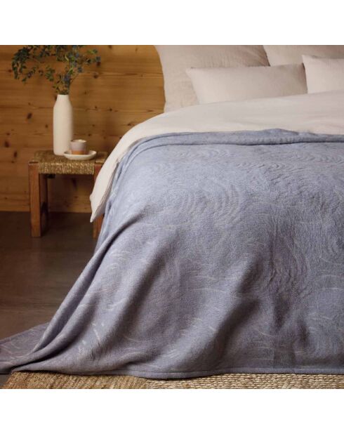 Couverture Tissée en Laine & Coton Wellington gris orage