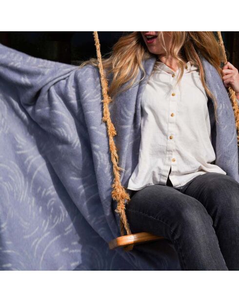 Couverture Tissée en Laine & Coton Wellington gris orage