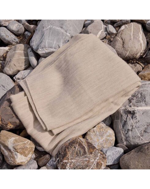 Plaid Tissé 100% Laine Evian gres