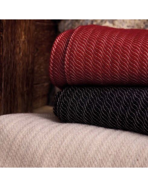 Plaid Tissé 100% Laine Evian gres