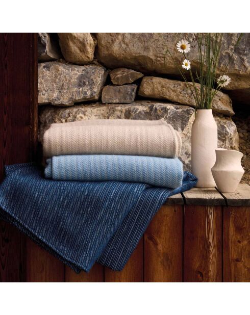 Plaid Tissé 100% Laine Evian gres