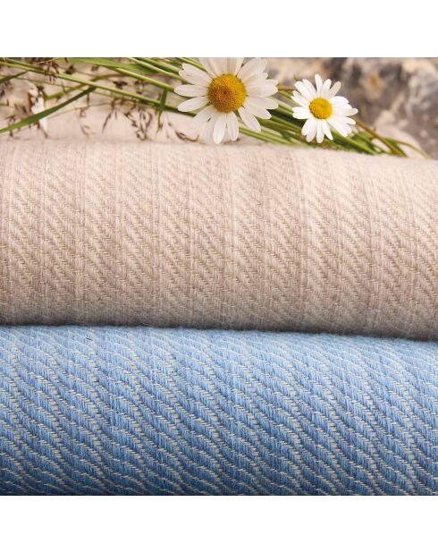Plaid Tissé 100% Laine Evian gres