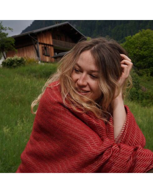 100% gewebtes Plaid Evian Vermilion Woven