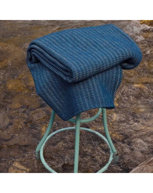 Plaid Tissé 100% Laine Evian abysse