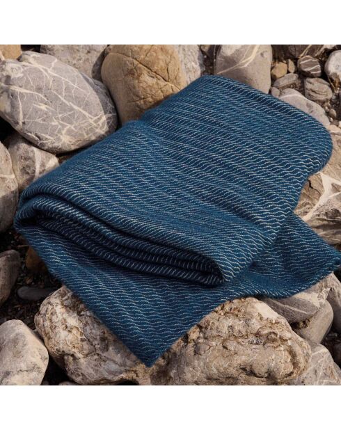 Plaid Tissé 100% Laine Evian abysse