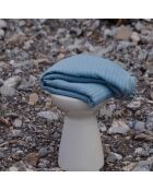 Plaid Tissé 100% Laine Evian eau de bleu