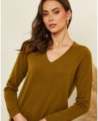 Lili olive trui van 100% kasjmier