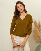 Lili olive trui van 100% kasjmier