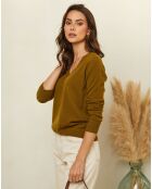 Lili olive trui van 100% kasjmier