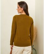Lili olive trui van 100% kasjmier