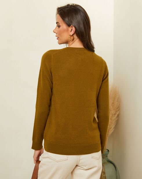 Lili olive trui van 100% kasjmier