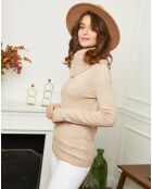 Pull col roulé Lola beige