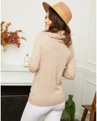 Pull col roulé Lola beige
