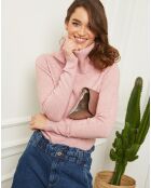Pull col roulé Lola rose