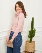 Pull col roulé Lola rose