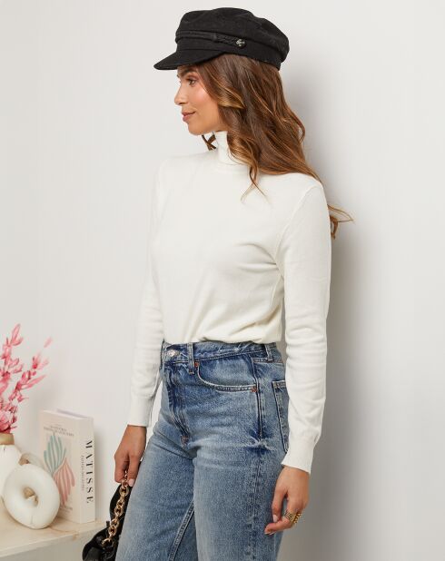 Pull col roulé Justine ecru