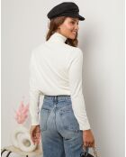Pull col roulé Justine ecru