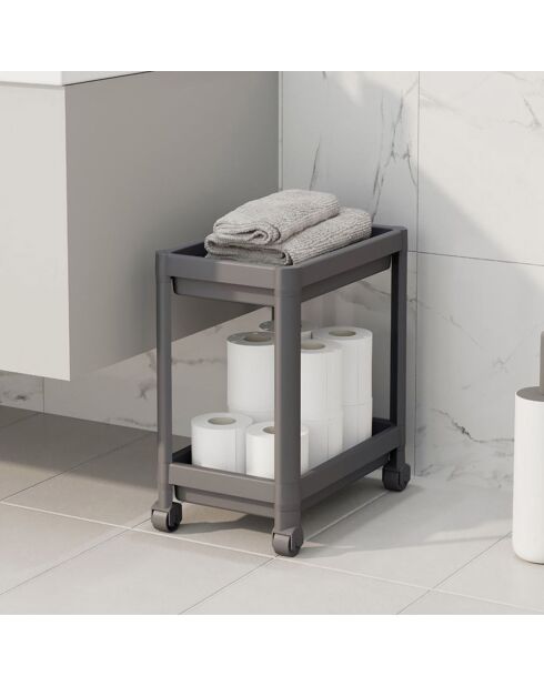 Etagère à roulette TKRLKKT grise - 23x36x40 cm