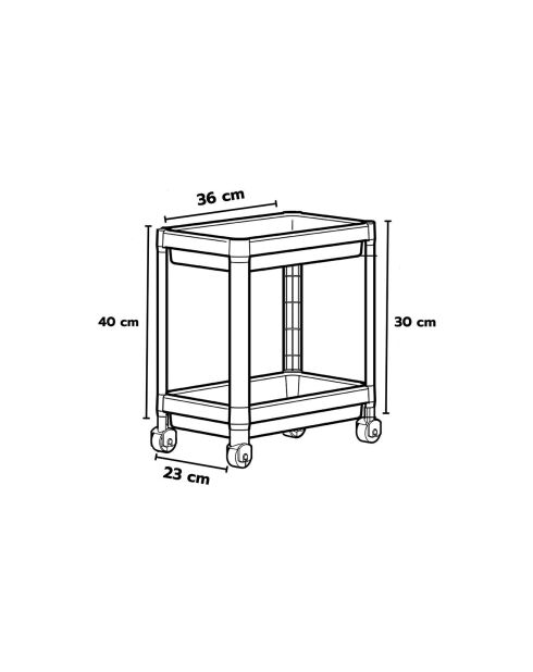 Etagère à roulette TKRLKKT grise - 23x36x40 cm