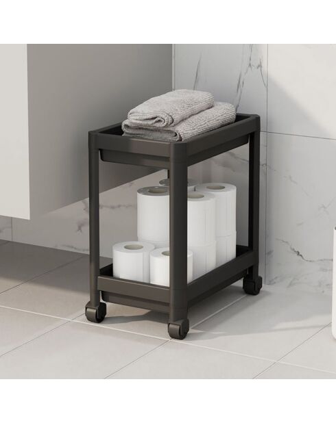 Etagère à roulette TKRLKKT noire - 23x36x40 cm