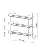 Etagère à poser Shb-016 noire - 120x34x105 cm