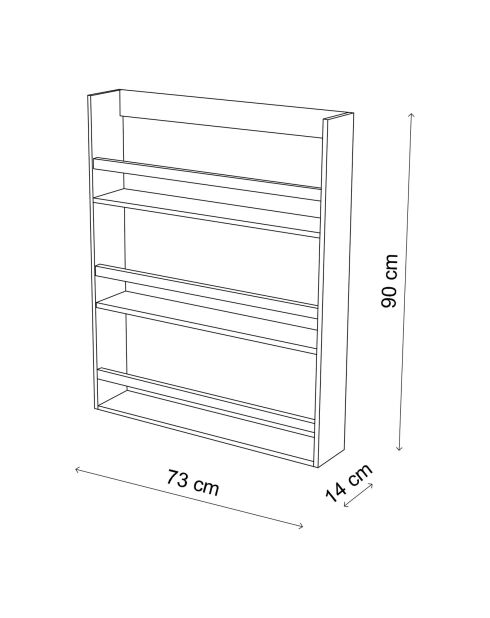 Etagère murale Cm-067 bois - 73x14x90 cm
