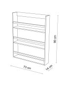 Etagère murale Cm-067-A noire - 73x14x90 cm