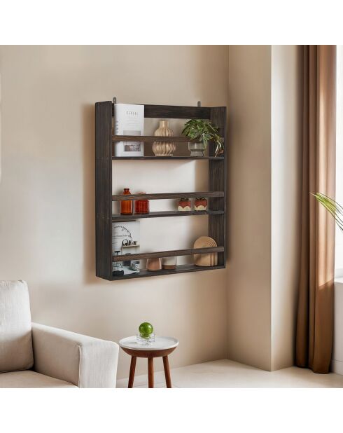 Etagère murale Cm-067-A noire - 73x14x90 cm