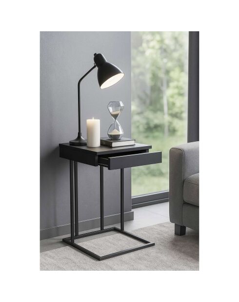 Table d'appoint Veno noire - 42x64x36 cm