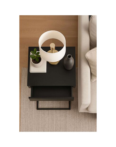 Table d'appoint Veno noire - 42x64x36 cm