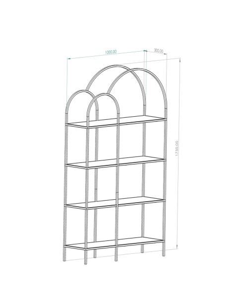 Bibliothèque Twin noire - 100x175x30 cm