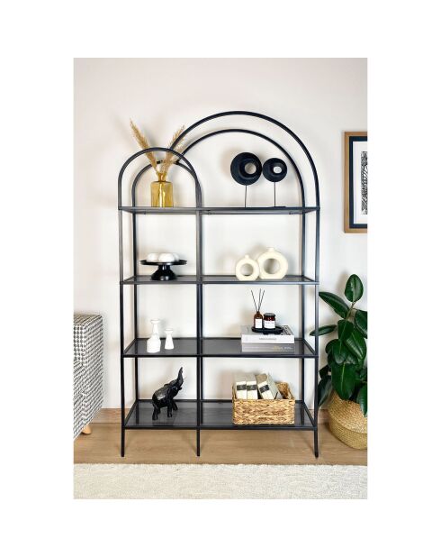 Bibliothèque Twin noire - 100x175x30 cm