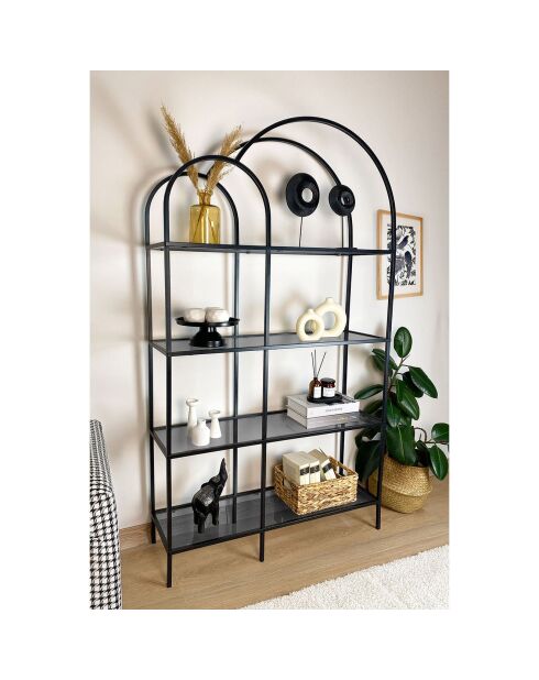 Bibliothèque Twin noire - 100x175x30 cm