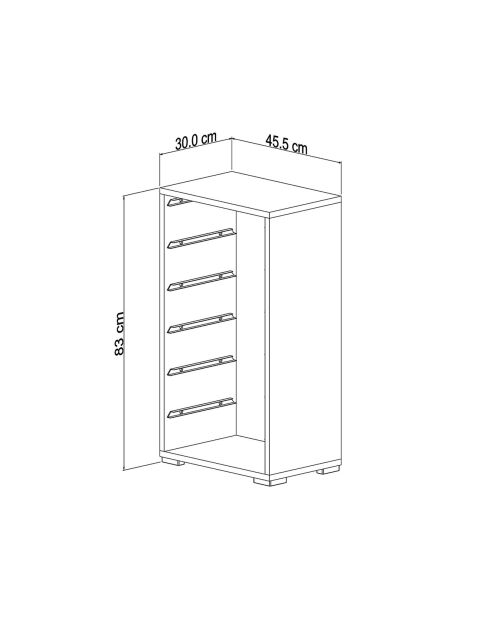 Meuble de rangement Bronz 6N blanc - 45.5x83x30 cm