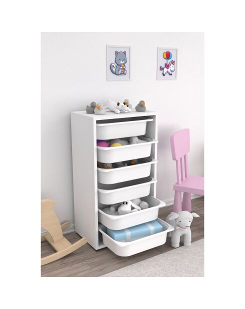 Meuble de rangement Bronz 6N blanc - 45.5x83x30 cm