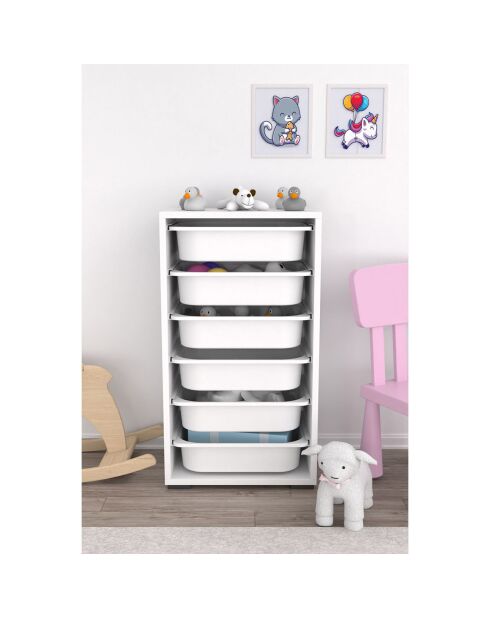 Meuble de rangement Bronz 6N blanc - 45.5x83x30 cm