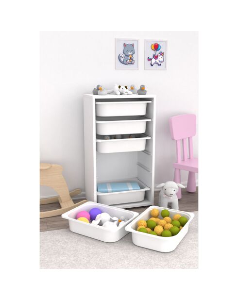Meuble de rangement Bronz 6N blanc - 45.5x83x30 cm