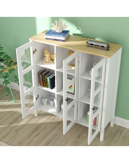 Bibliothèque FRN bois blanc - 112x123x40 cm