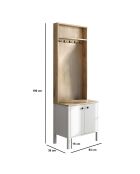 Meuble d'entrée FRN bois blanc - 63x190x38 cm