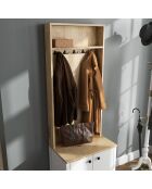 Meuble d'entrée FRN bois blanc - 63x190x38 cm