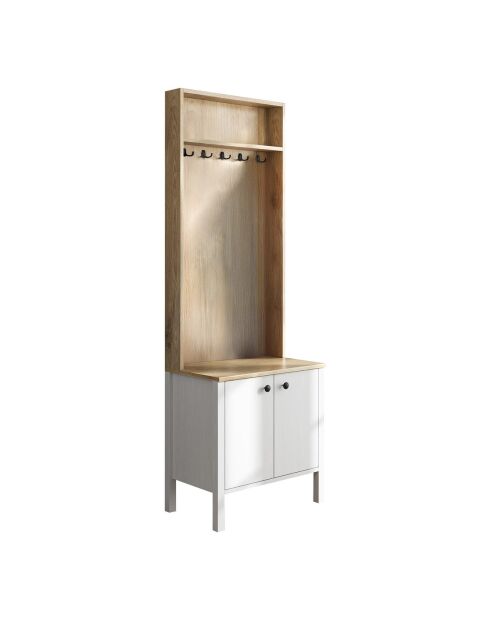 Meuble d'entrée FRN bois blanc - 63x190x38 cm