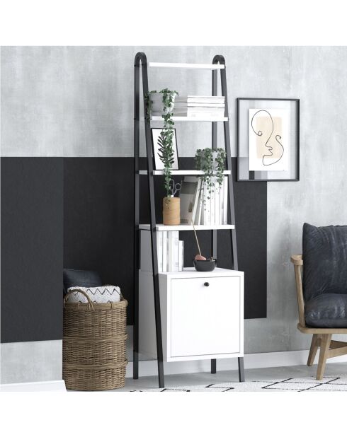 Bibliothèque Lisa noir/blanc - 44x170x35 cm